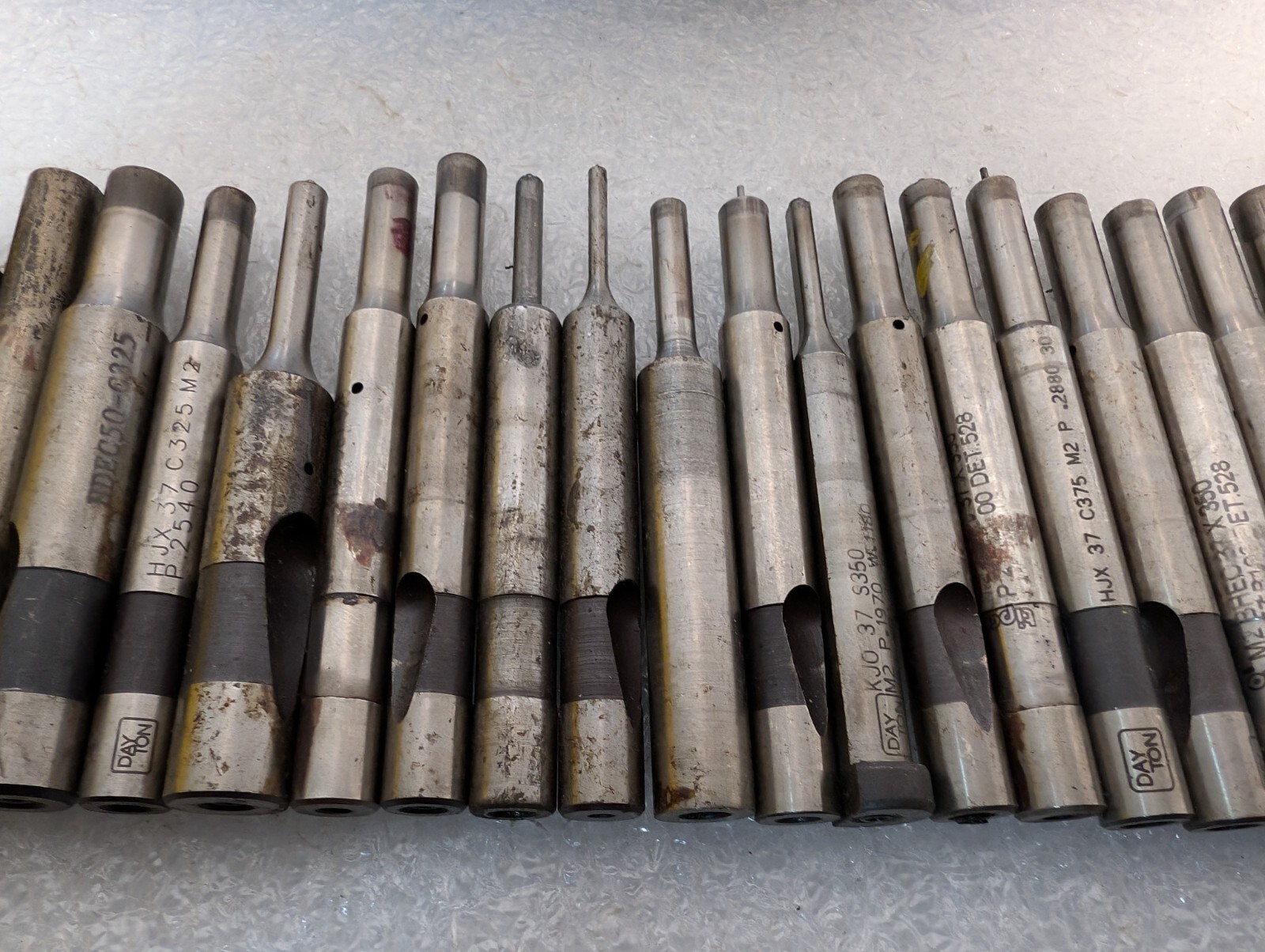Lot of 57 Dayton Assorted Jektole Precision Pierce Die Punches, No Wax
