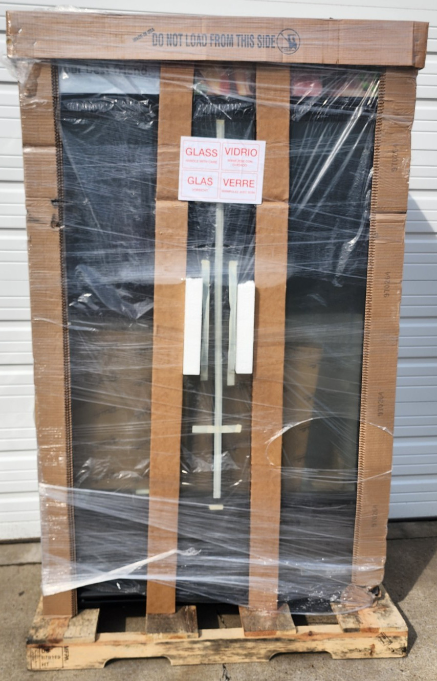 NEW TRUE TVM-48SL-HC~VM01 47 1/8" TWO SECTION GLASS DOOR MERCHANDISER
