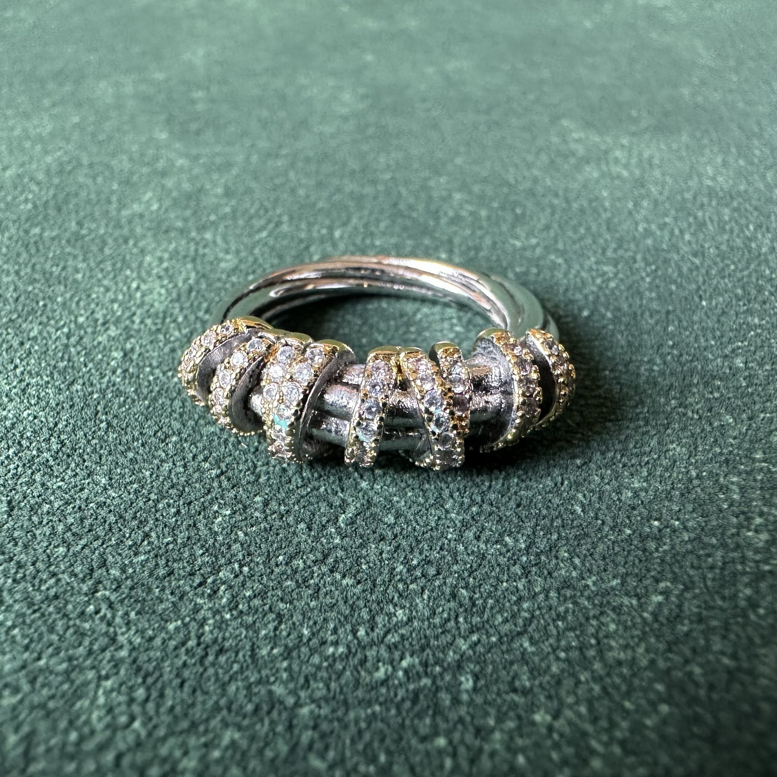 David Yurman Sterling Silver Helena Ring with 18K Gold & Diamonds Sz 7