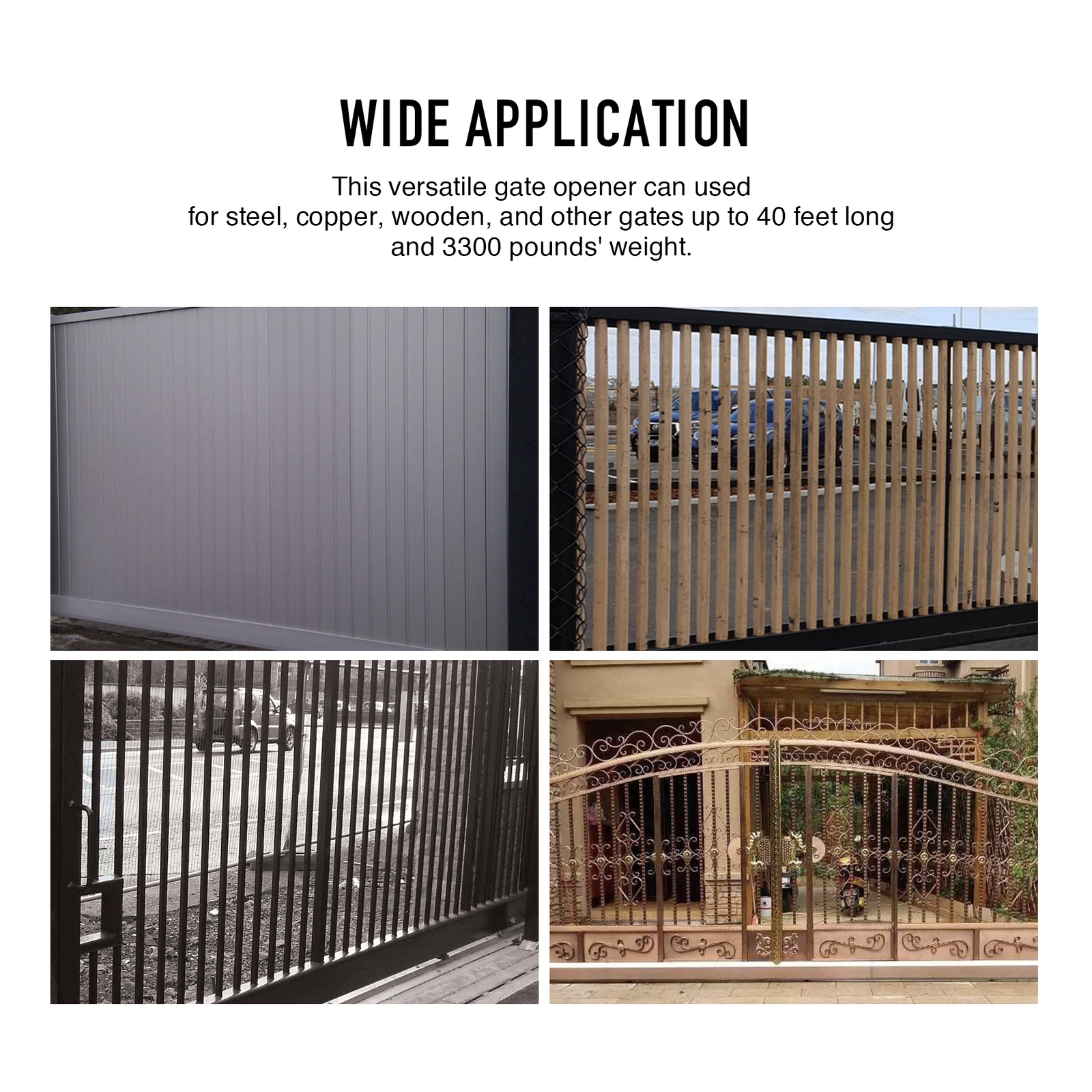 CO-Z 3300lb Automatic Sliding Gate Opener 550W w APP Control & 2 Remote Controls