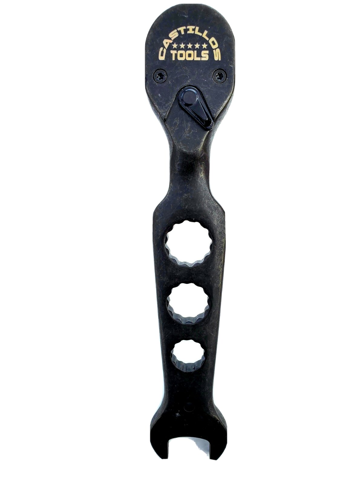 Scaffold ratchet, 1/2 drive, 7/8 socket, 7/8 open wrench.