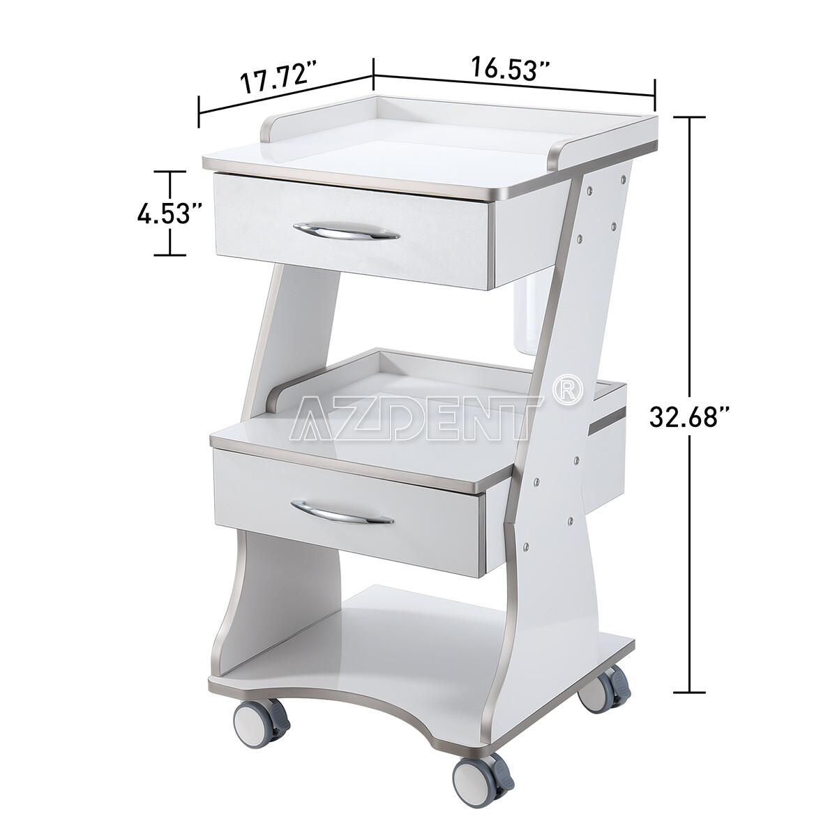 Dental Medical Cart Mobile Storage Cabinet with Drawers/Trolley Cart with Socket