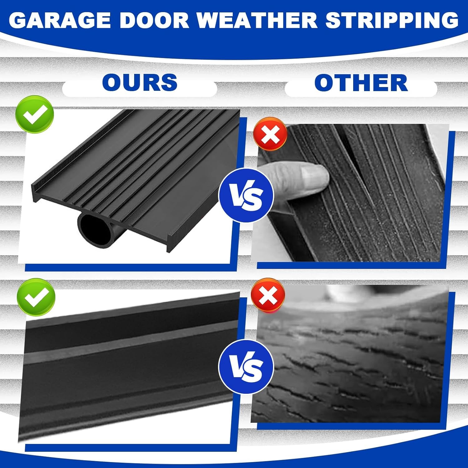 Garage Door Seals Bottom Rubber Weather Stripping 10Ft T-end