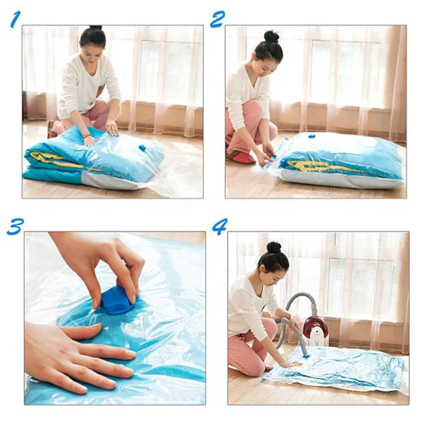 5 Jumbo Vacuum Storage Bags Travel Space Saver Organizer