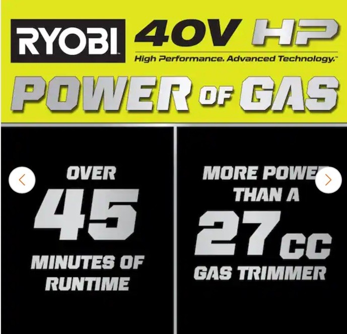 NEW RYOBI 40V Brushless 16" Carbon Fiber Attach Ready String Trimmer -TOOL ONLY