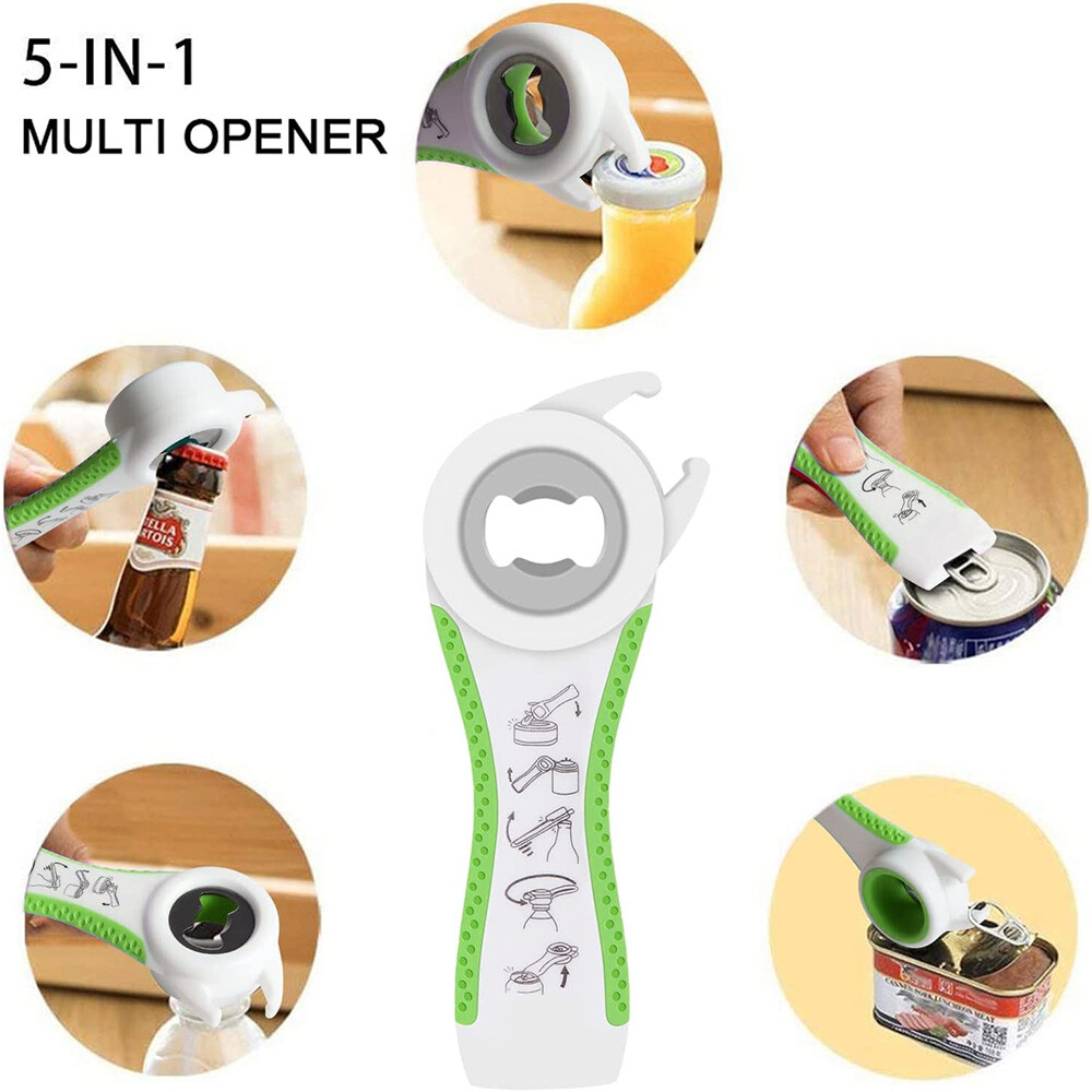 2 pcs Jar Opener Tool Multi Function 6 in 1 Easy to Use Jar Can Bottle Opener