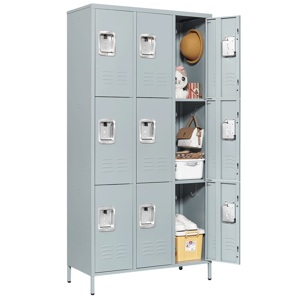 Metal Lockers Storage Cabinet Steel Locker 3/6/9 Doors