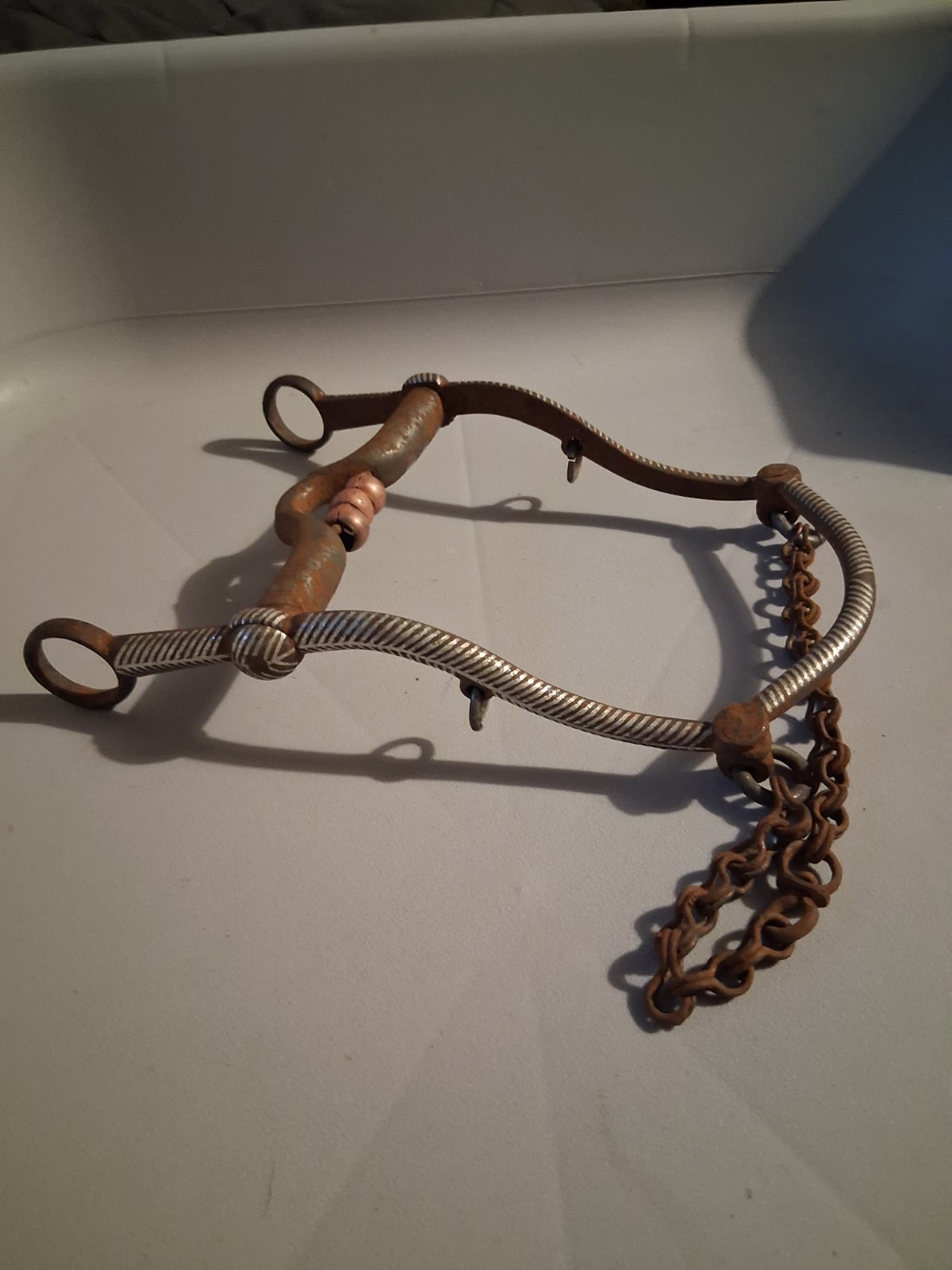 Vtg. Fancy Engraved Western Horse Bit, 5"