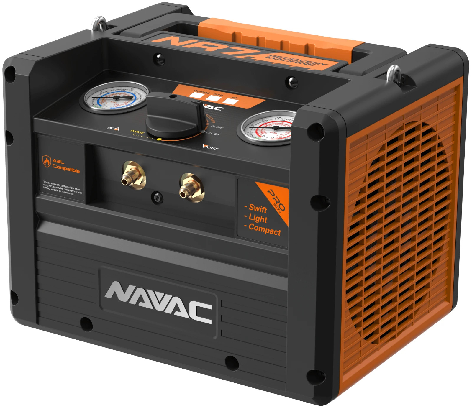 Navac NR7 Refrigerant Recovery Machine Twin Cylinder A2L HVAC Oil-Free NR-7