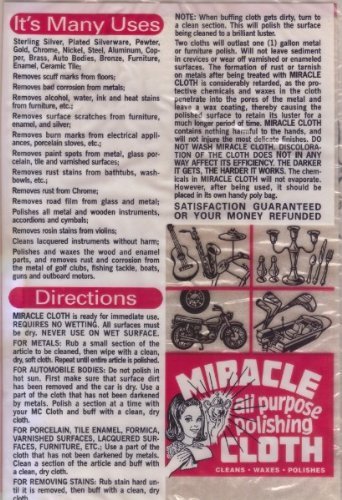 Miracle Cloth All Purpose Polishing Cleaning Towel 6x9 Real Coconut Oil