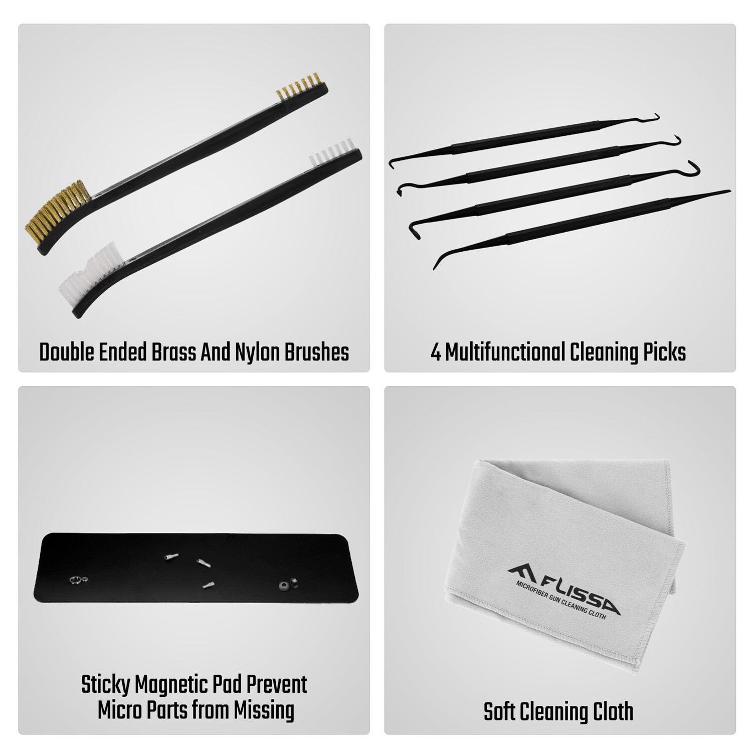 FLISSA 8PC Gun Cleaning Mat Set For Glock AR 12"x36" Gun Cleaning Bench Non-Slip