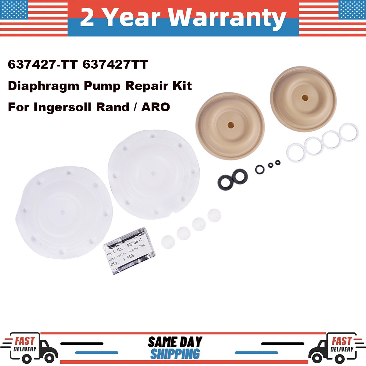 Pump Repair Kit 637427-TT Fits for Ingersoll Rand ARO Diaphragm Pump 637427TT