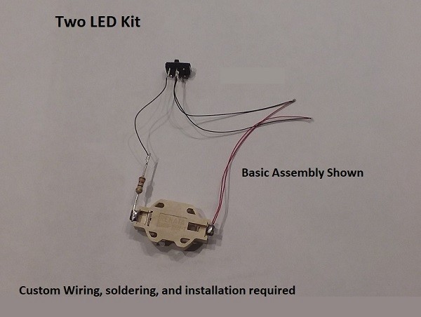 Dual Caboose Marker Light Kit, Battery Operated LEDs, N/HO Scale
