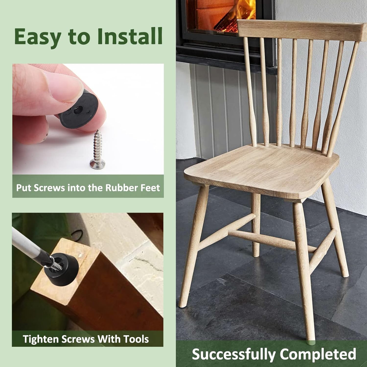 50 Pcs Round Rubber Feet Bumpers Non Slip Cutting Board Feet with Screws