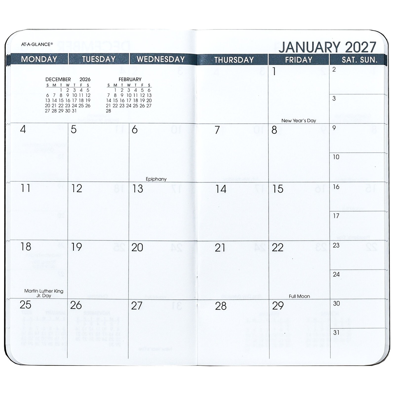 2026 & 2027 At-A-Glance 70-024-05 Two Year Monthly Planner, 3-1/2 x 6"