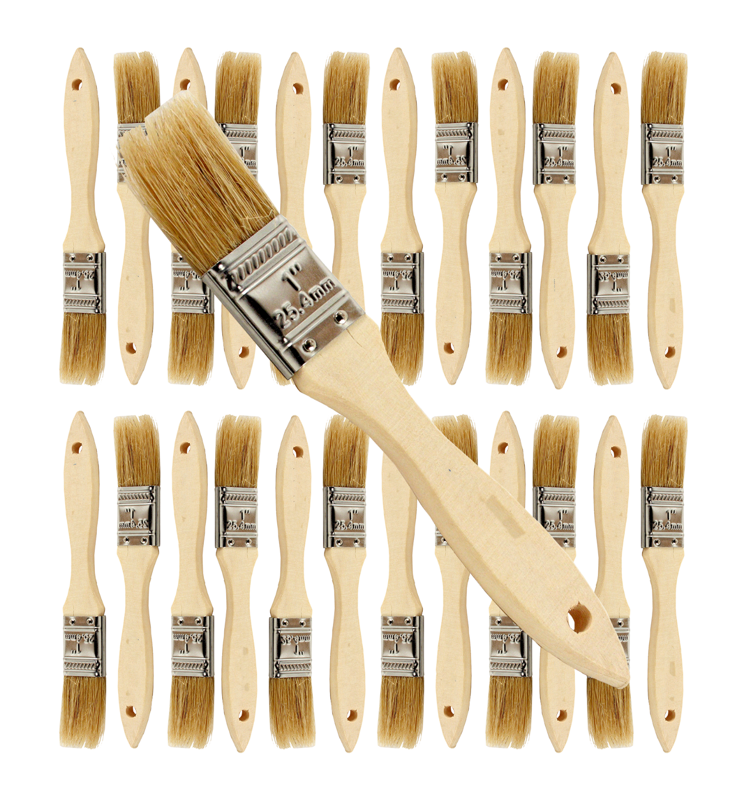 24 Pk- 1 inch Chip Paint Brushes for Paint, Stains,Varnishes,Glues,Gesso