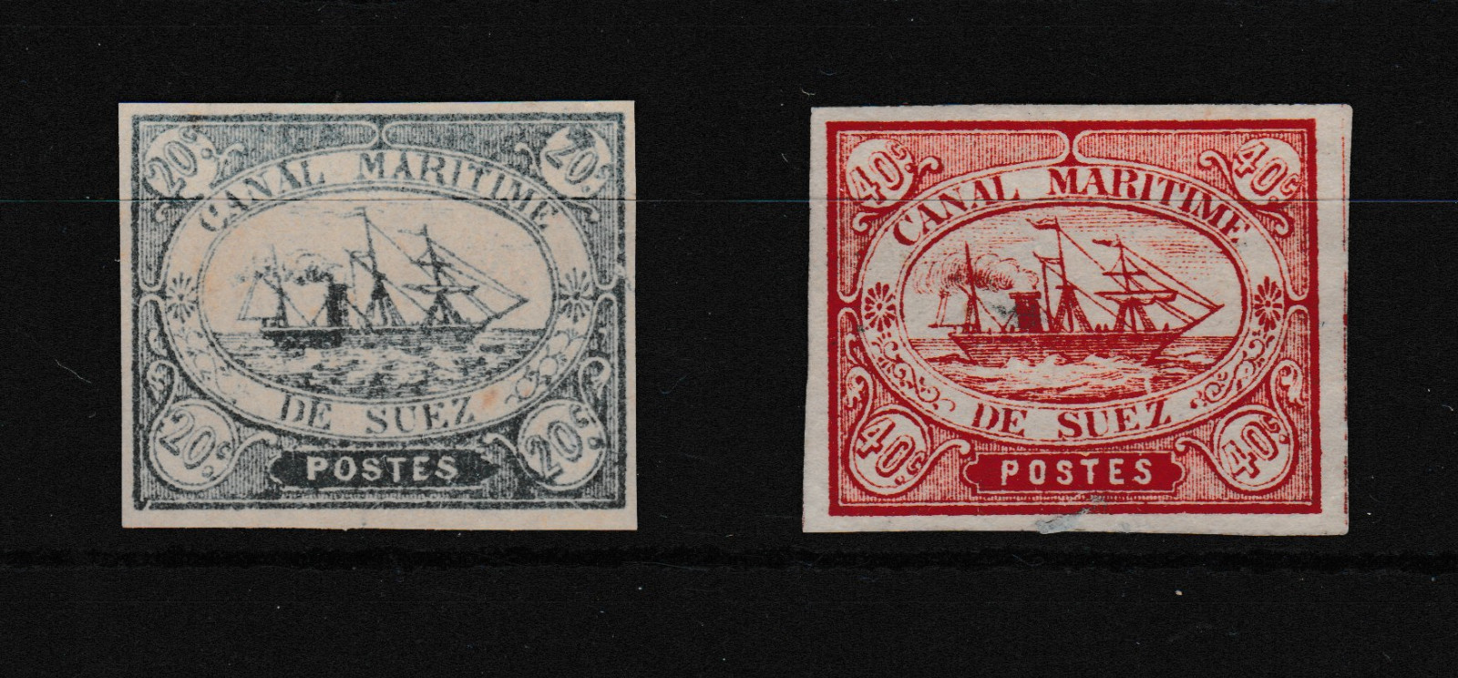 Egypt Suez Canal Company 20C and 40C Mint No Gum (Sold as is)  WS46305