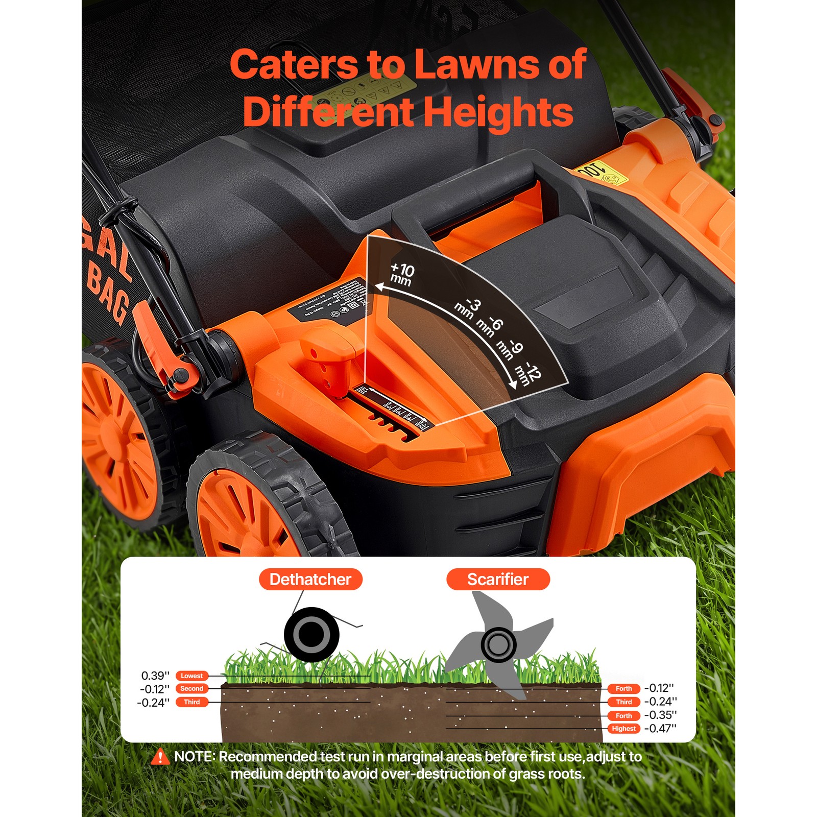 Uimoso 16-Inch Electric Lawn Dethatcher and Scarifier 2-in-1 Equipment 15 Amp