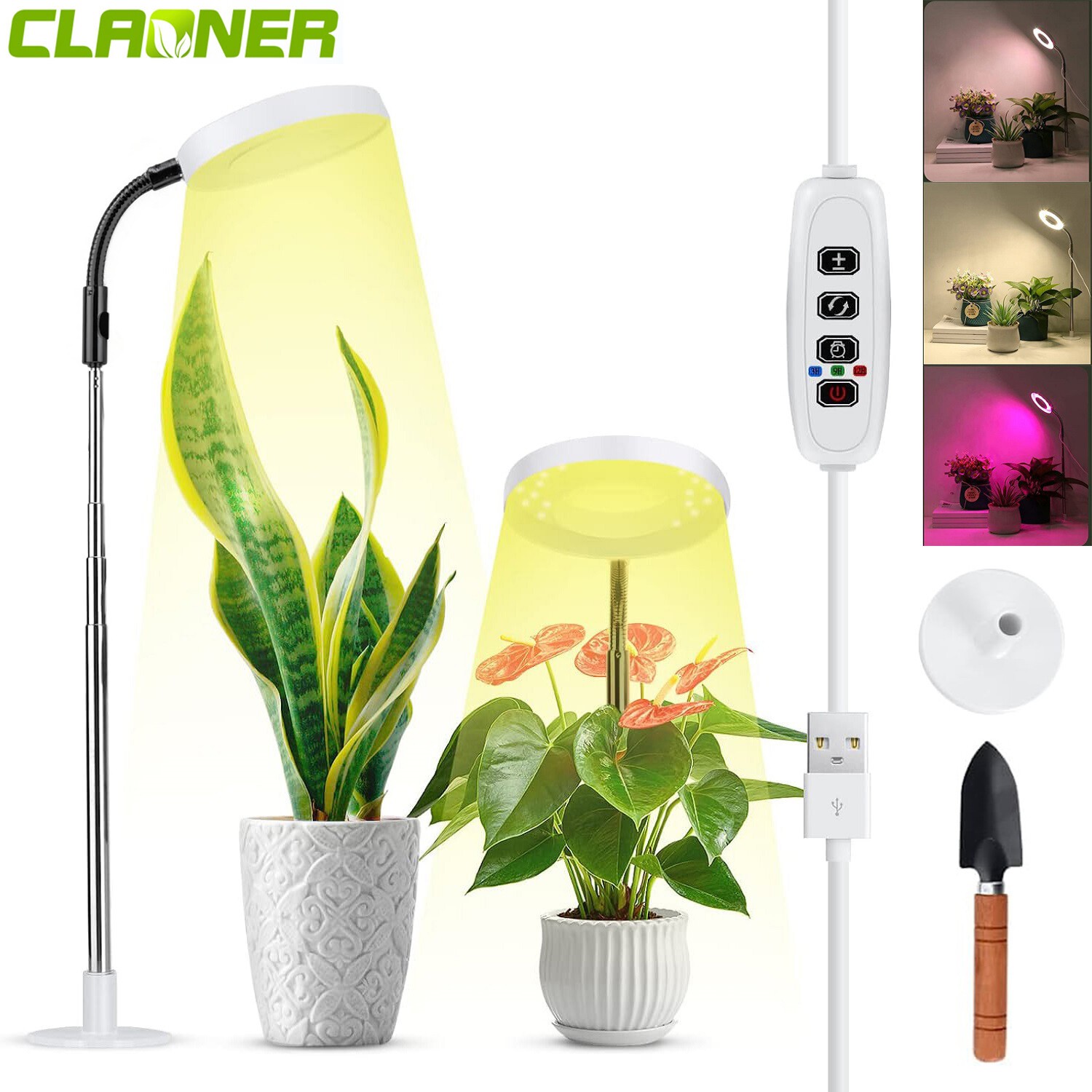 LED Grow Light for Indoor Plants with Stand UV& Full Spectrum Halo Growing Lamp