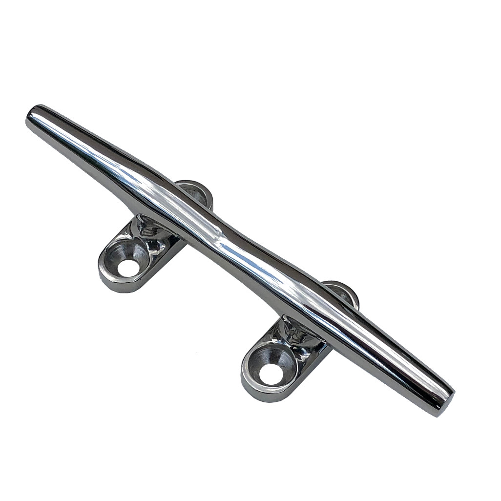 6" Stainless Steel Open Base Marine Cleat - Herreshoff Tie Off - OEM Quality