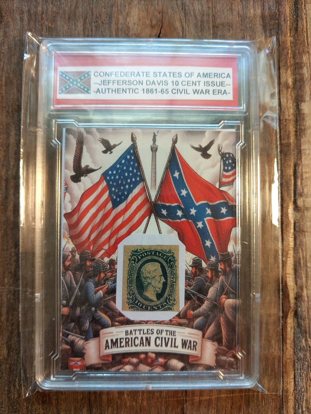 CONFEDERATE STATES OF AMERICA JEFFERSON DAVIS 10 CENT AUTHENTIC STAMP 1861-65