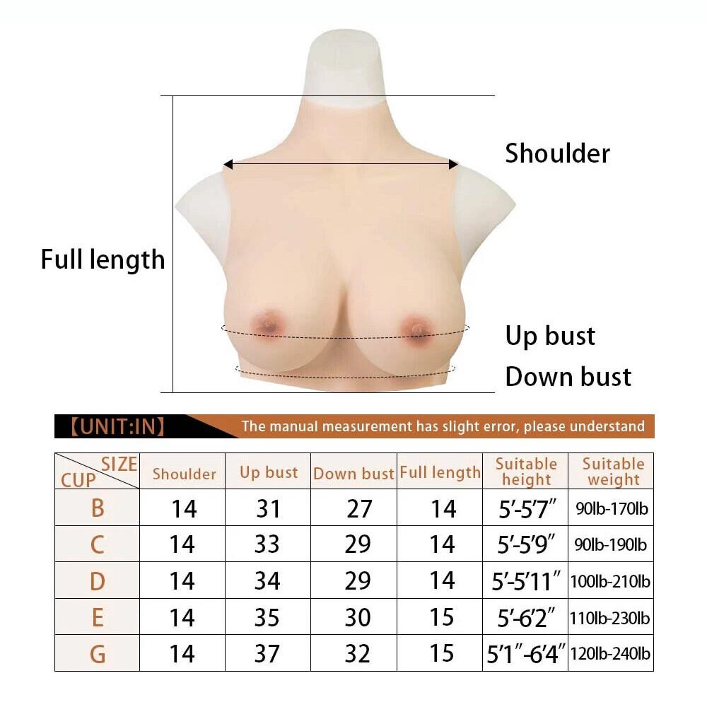 Crossdresser Breast Forms Silicone Breast plates B-G Cup Drag Queen Fake Boobs