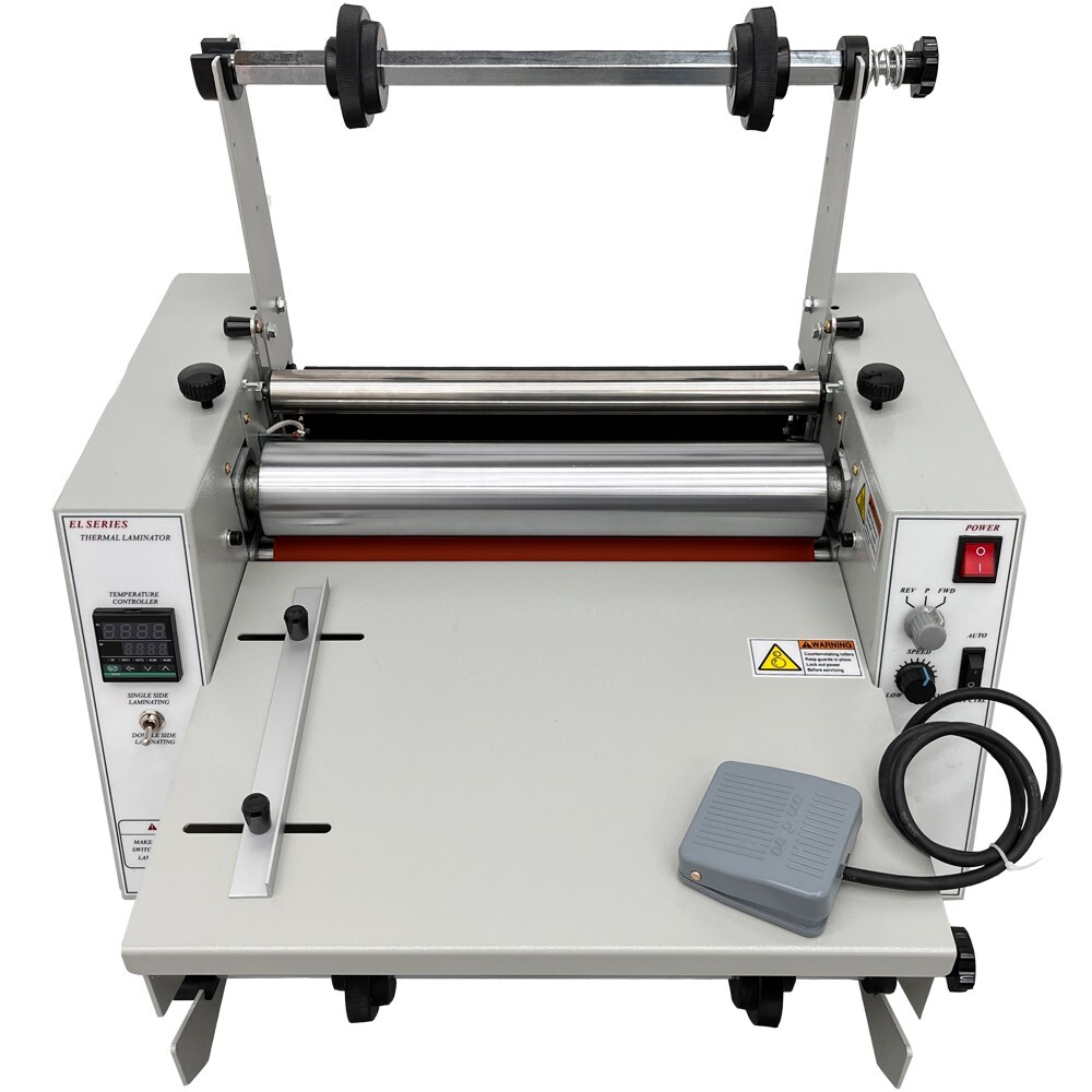 14" Thermal Roll Laminator Machine, 110V Electric Hot/Cold Laminating Machine wi