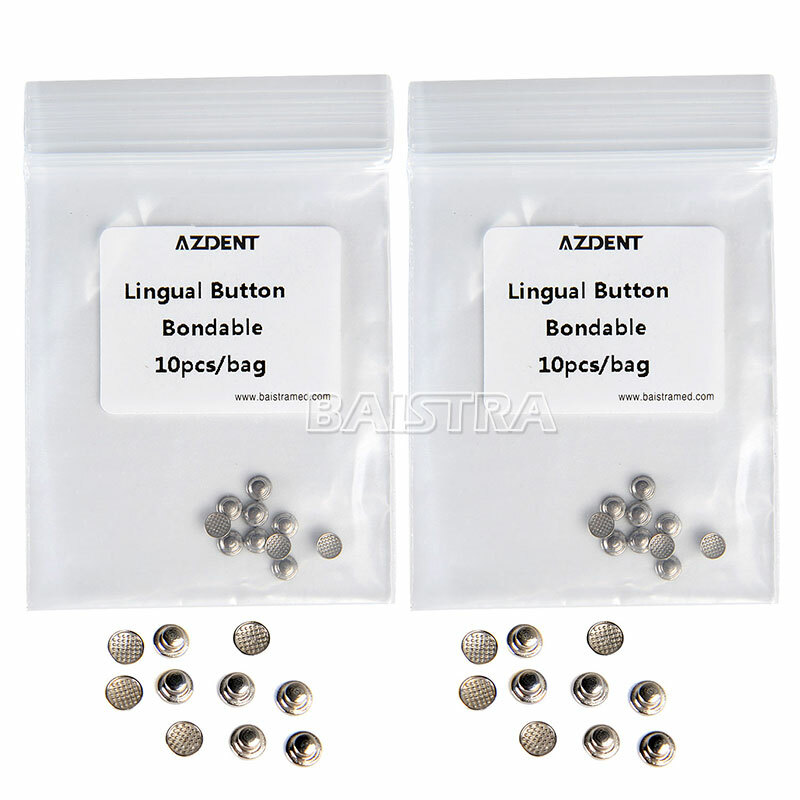 1bag AZDENT Botones linguales adhesivos de ortodoncia dental Base redonda