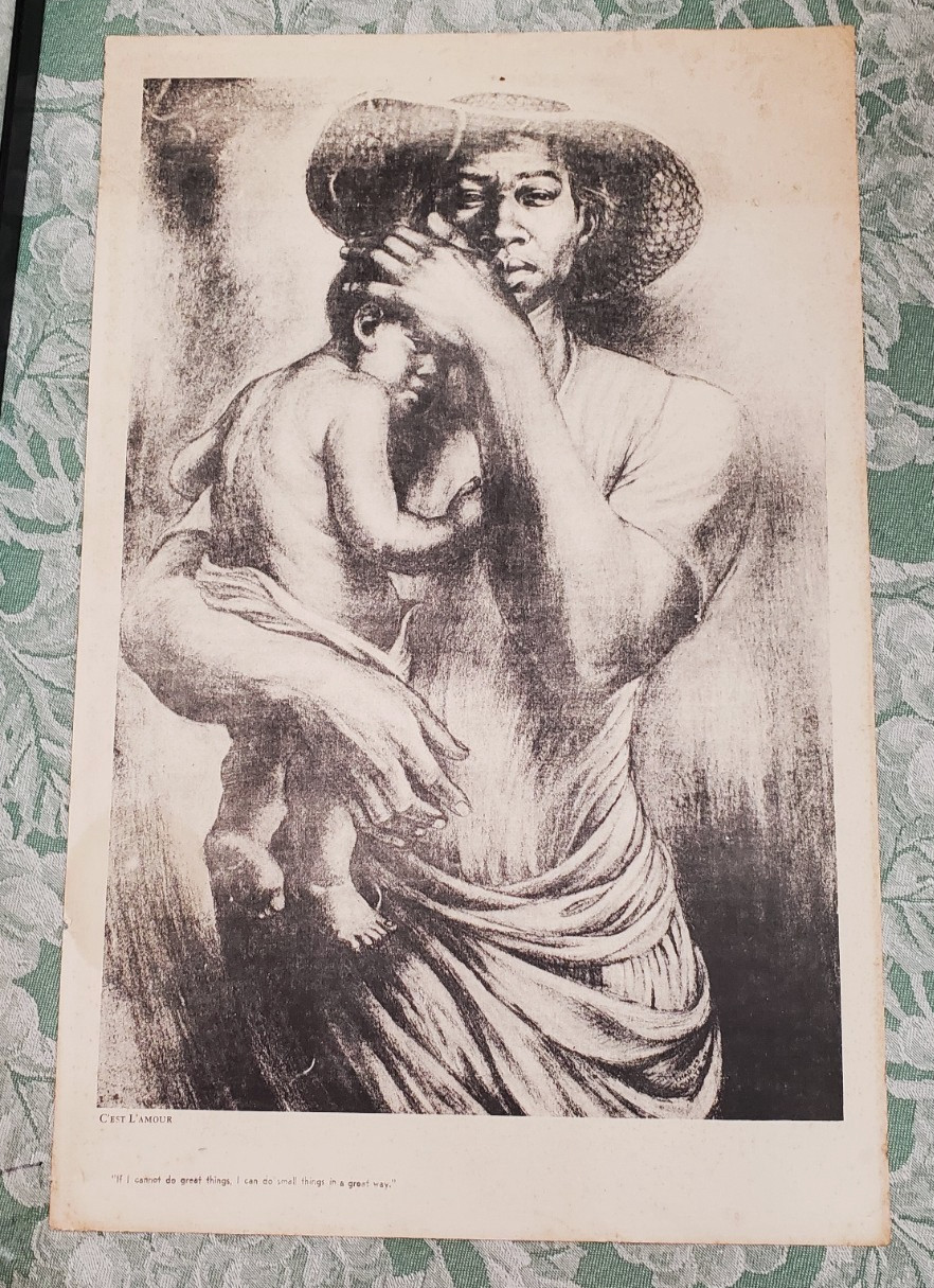 VTG Charles Wilbert White Lithograph Ye Shall Inherit The Earth " 1953 Signed