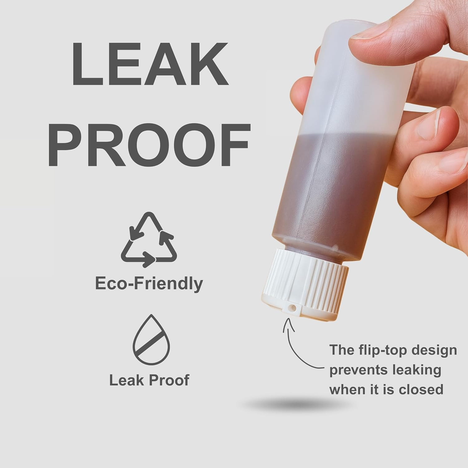 Translucent Squeeze Plastic Bottles with Flip Top Caps, 2 Oz TSA Approved, Set o