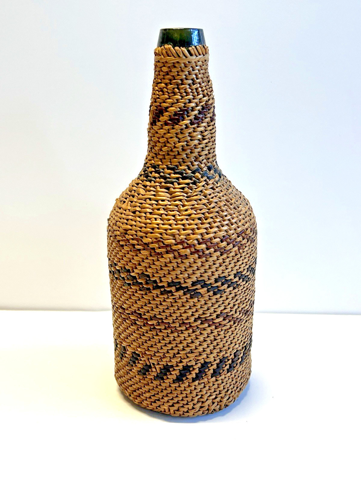Antique Native American Indian Basket Woven Bottle; Early 1900's; Washoe Nevada