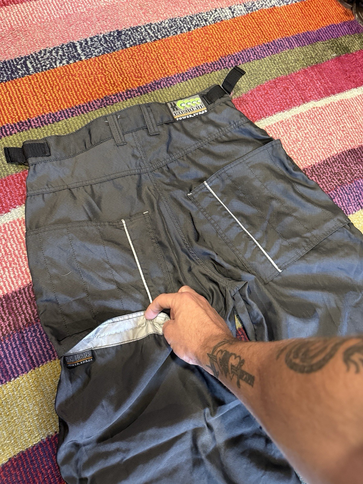 Vintage 1990s Kikwear Baggy Wide Leg Rave Parachute Industrial Goth Pants Jnco