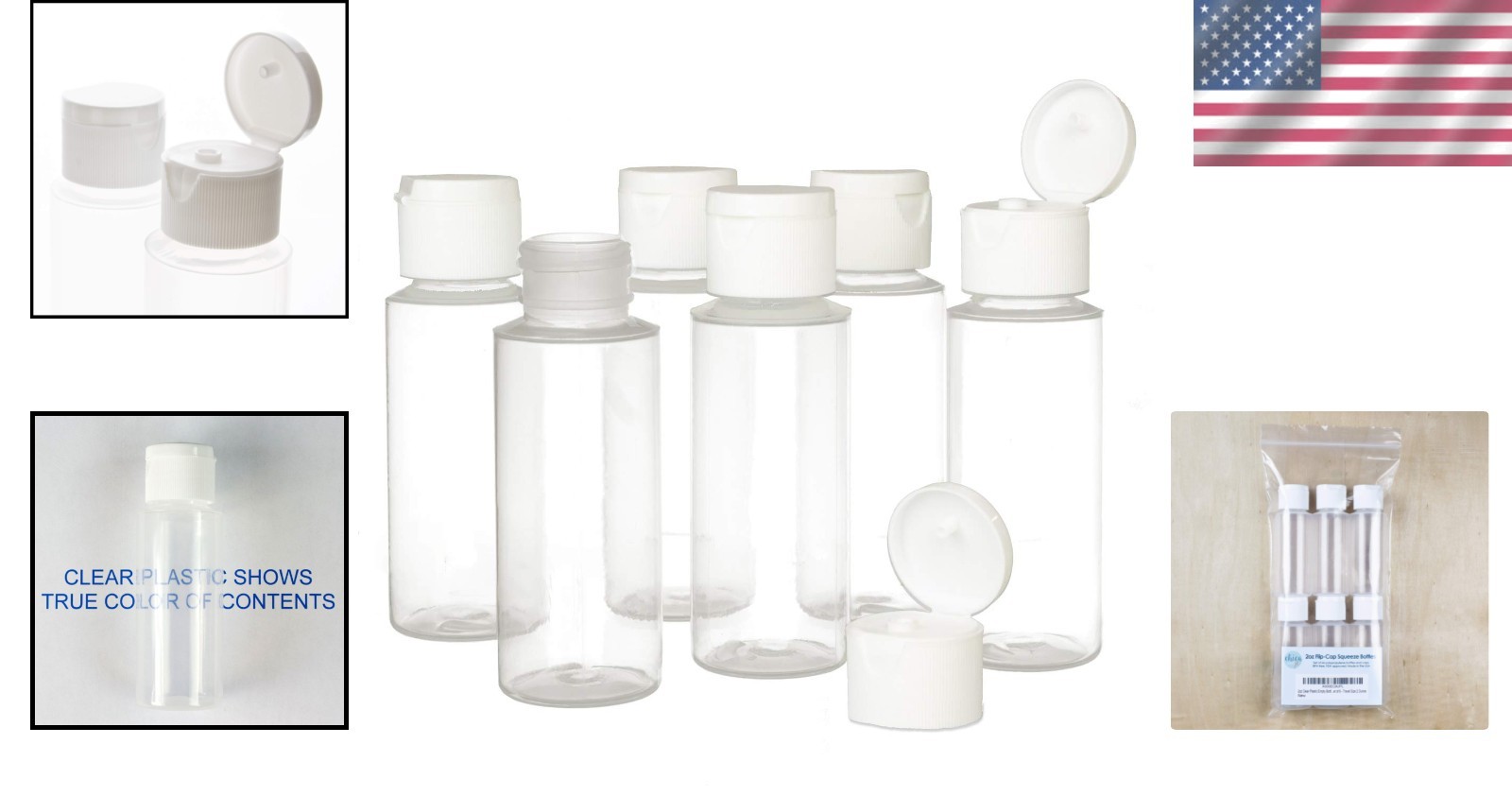 Versatile 2oz Plastic Squeeze Bottles with Flip Cap - Ideal for All Liquids