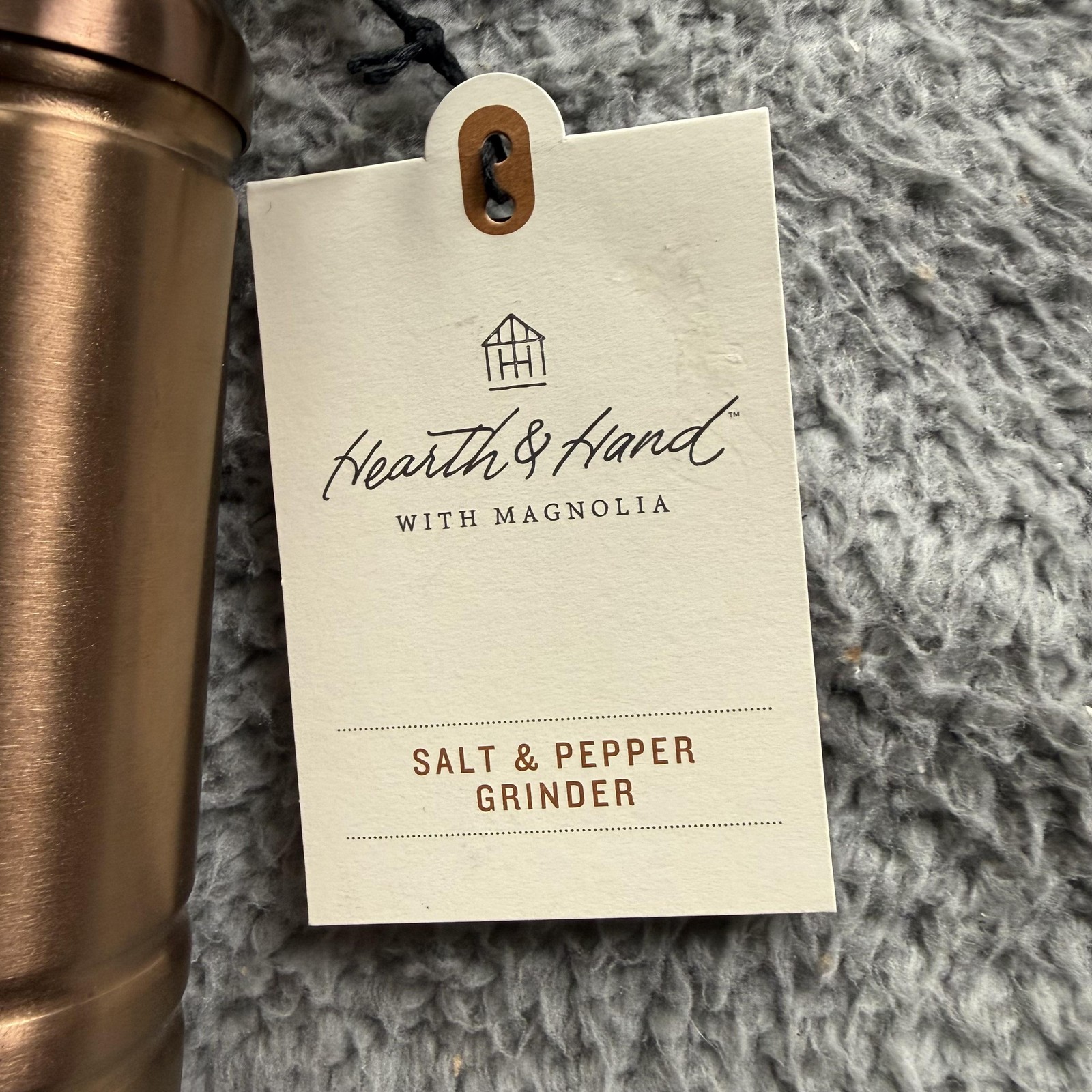 Hearth & Hand With Magnolia Salt & Pepper Grinder Brown Metal Manual Kitchen