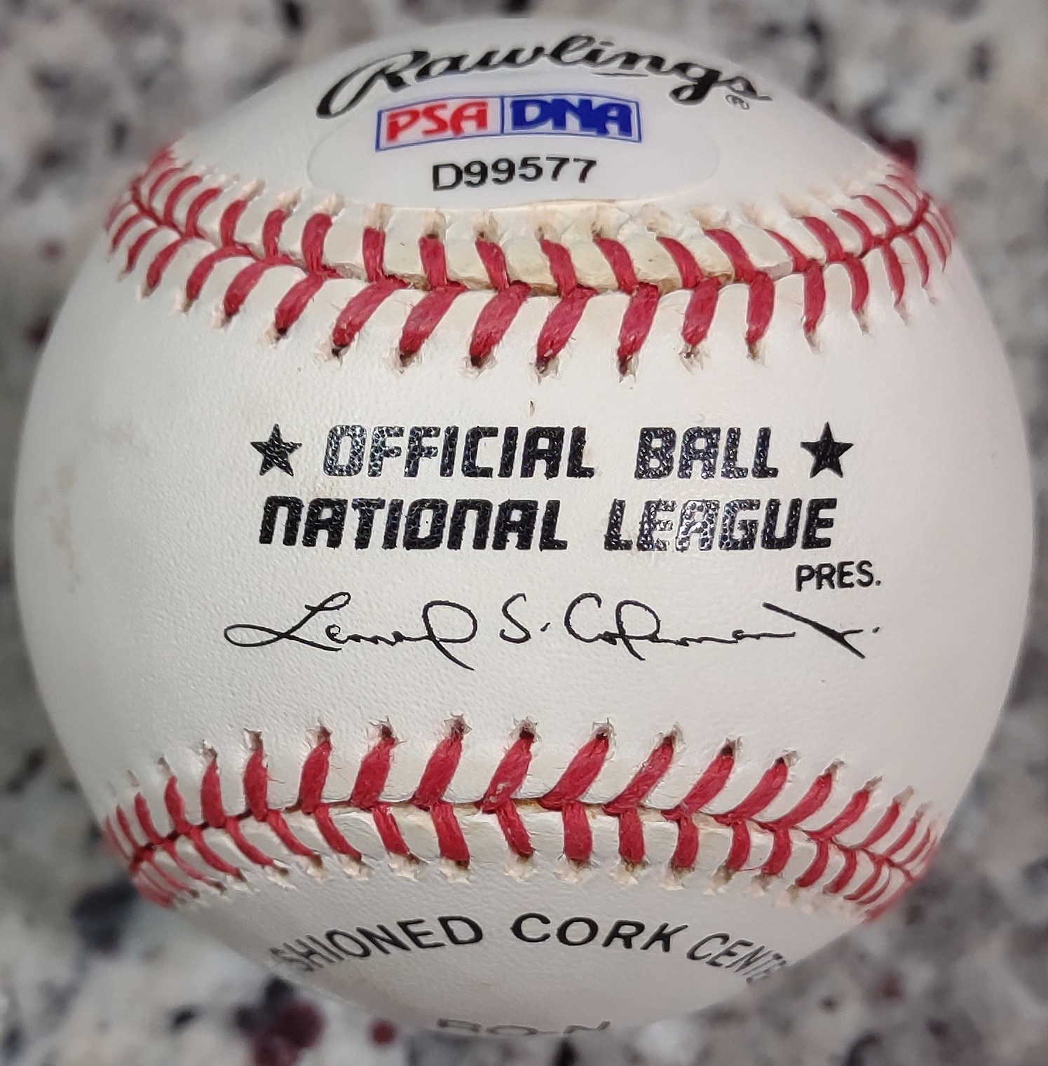 Eddie Mathews Signed Rawlings National League Baseball Coleman RONLB PSA COA