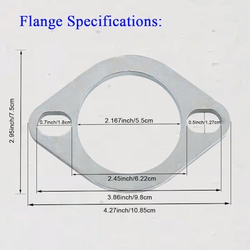 2'' ID to 2.5'' ID Stainless Steel Exhaust Adapter Reducer Replace #41724, w/