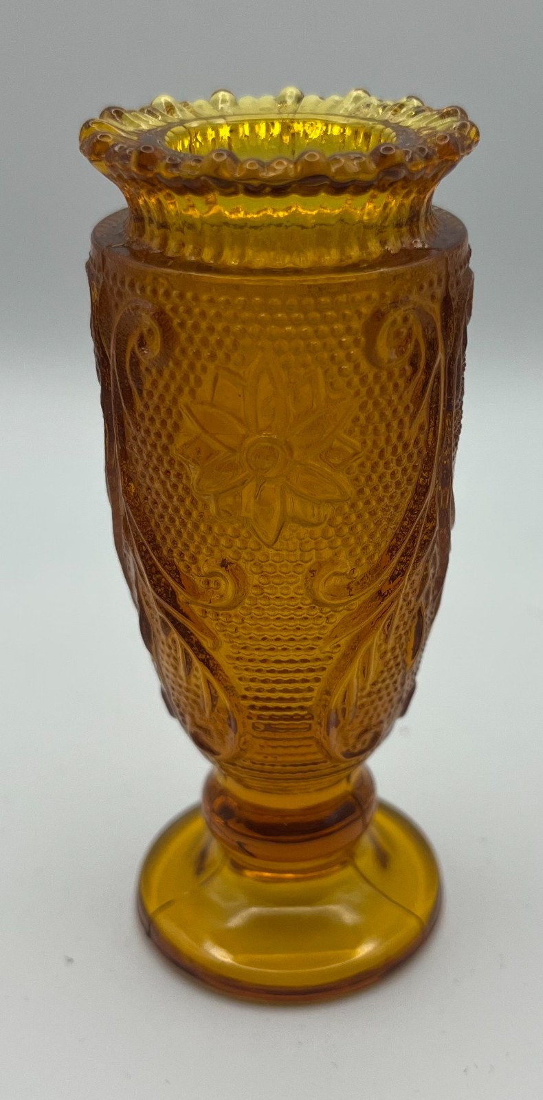 Vintage Amber Glass Toothpick Holder By Indiana Glass Company