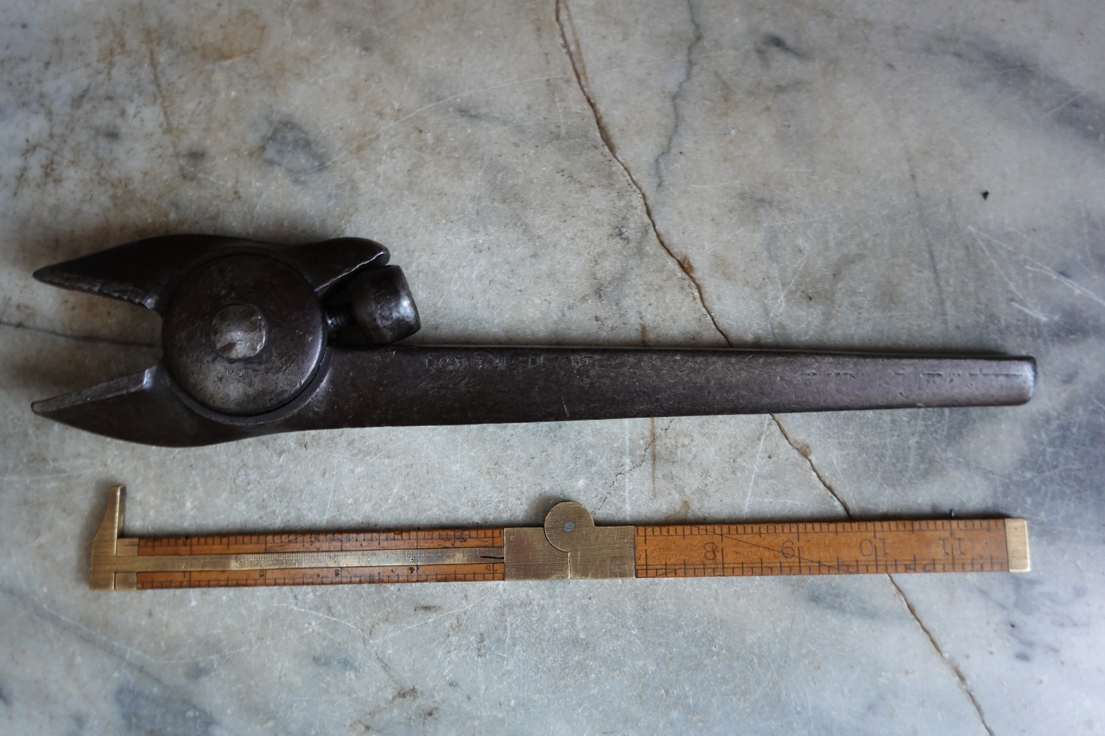 Antique "BOYNTON" ADJUSTABLE ALLIGATOR WRENCH Jun 14 1887 Mechanic Carpenter