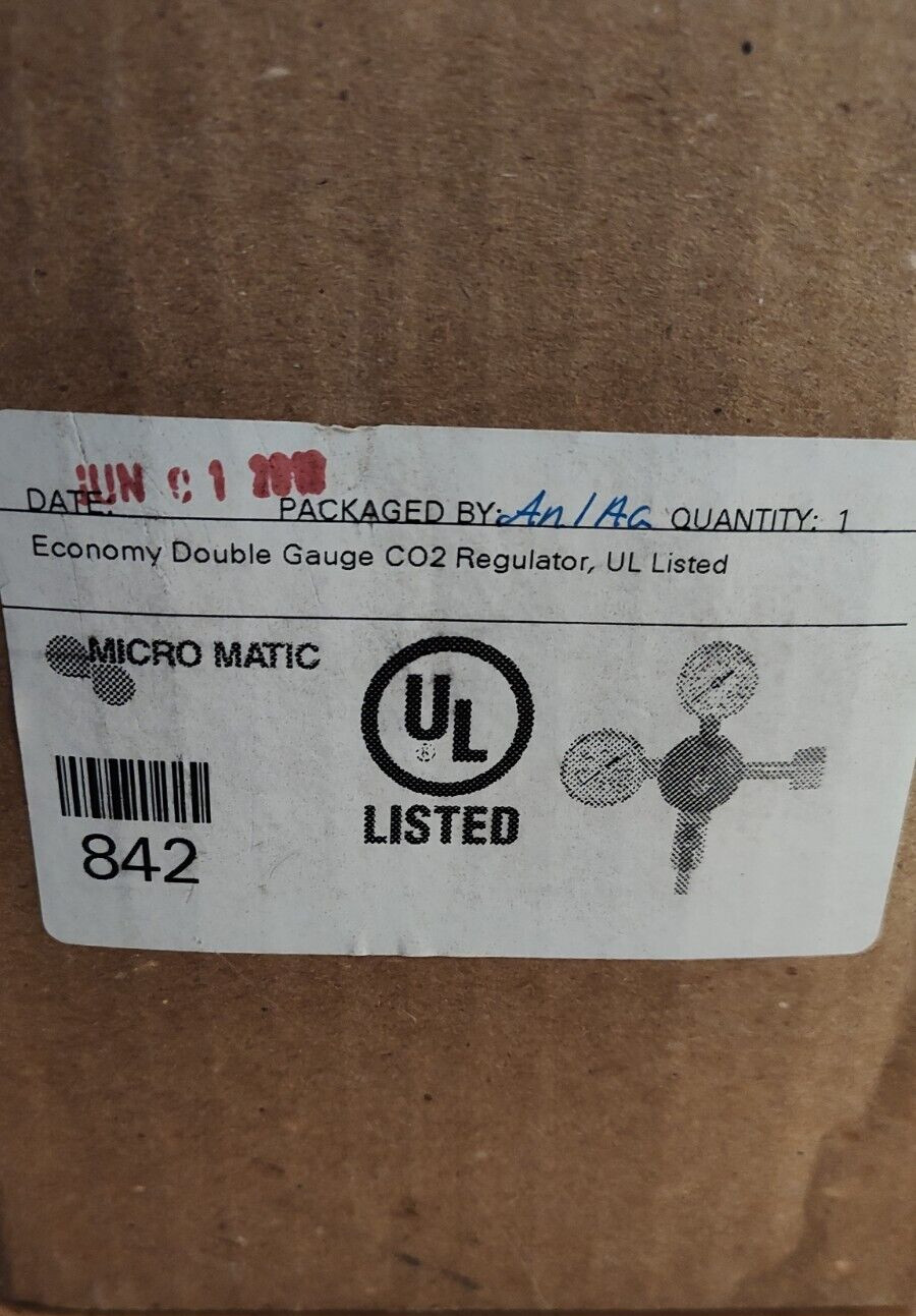 Micro Matic 842 CO2 Gas Regulator Primary Low Pressure 0-60 2 Gauge NIB