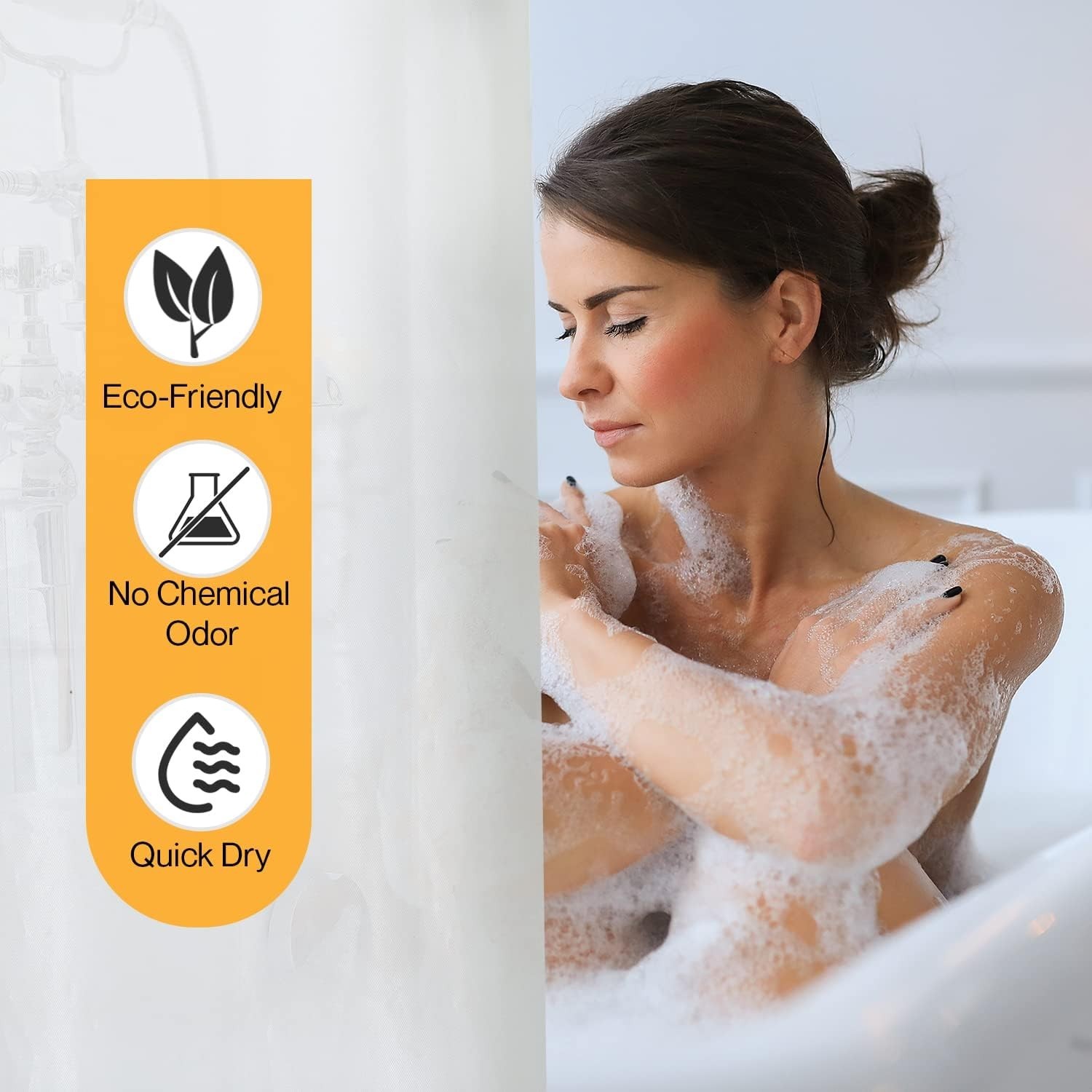 Bulk Lot of 12 Premium PEVA Waterproof Shower Curtain Liner with Metal Grommets