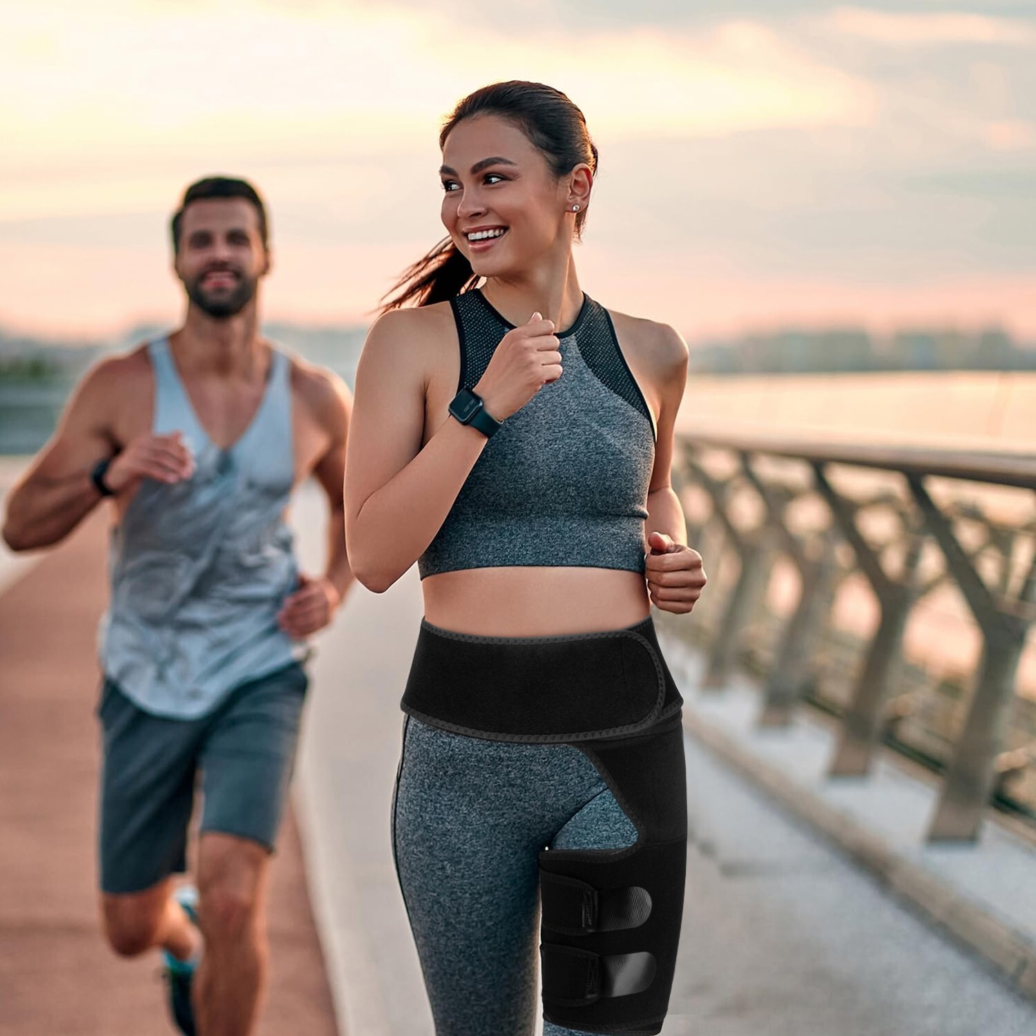 Hip & Groin Compression Brace - Sciatica Pain Relief & Thigh Recovery Support US