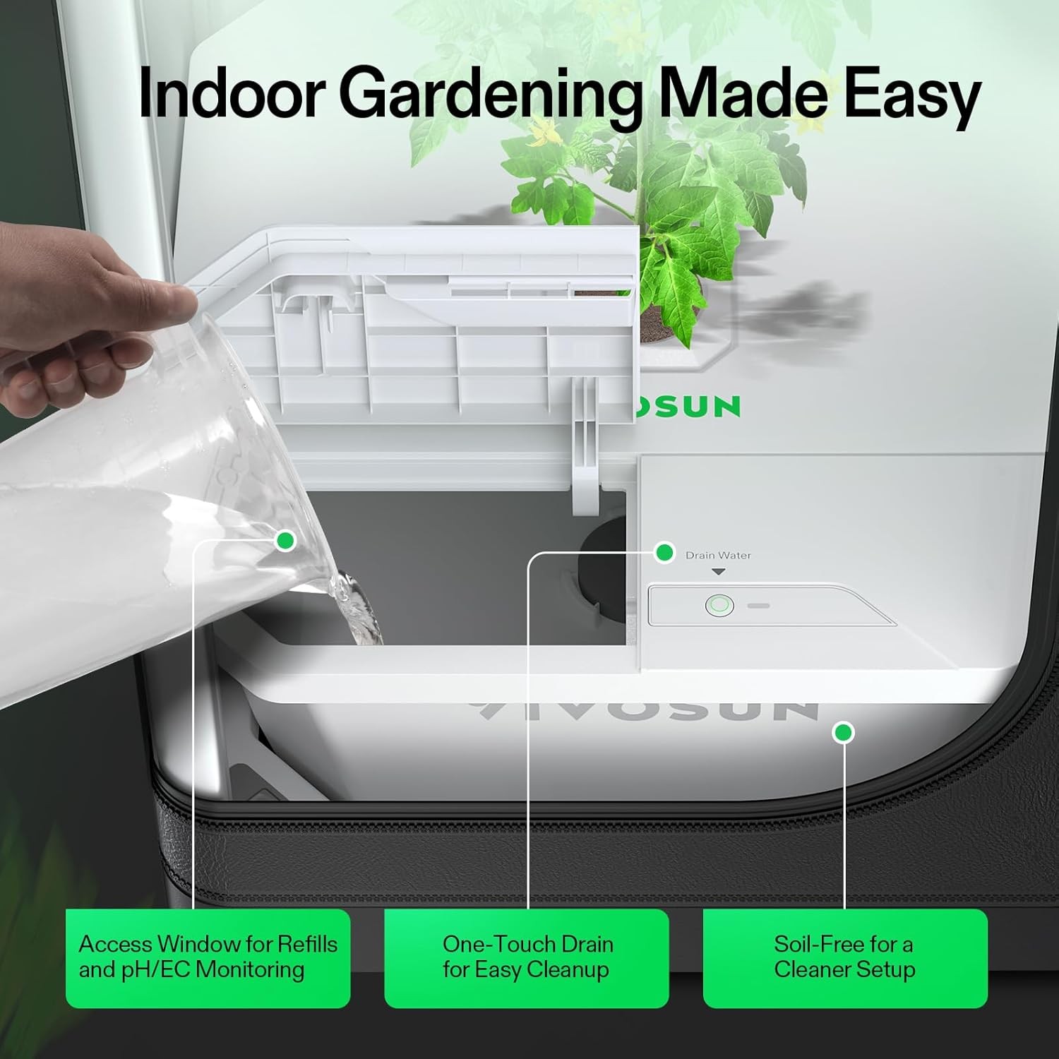 VIVOSUN VGrow Smart Grow Box Complete Grow Tent Kit w/ Automated DWC Hydroponics