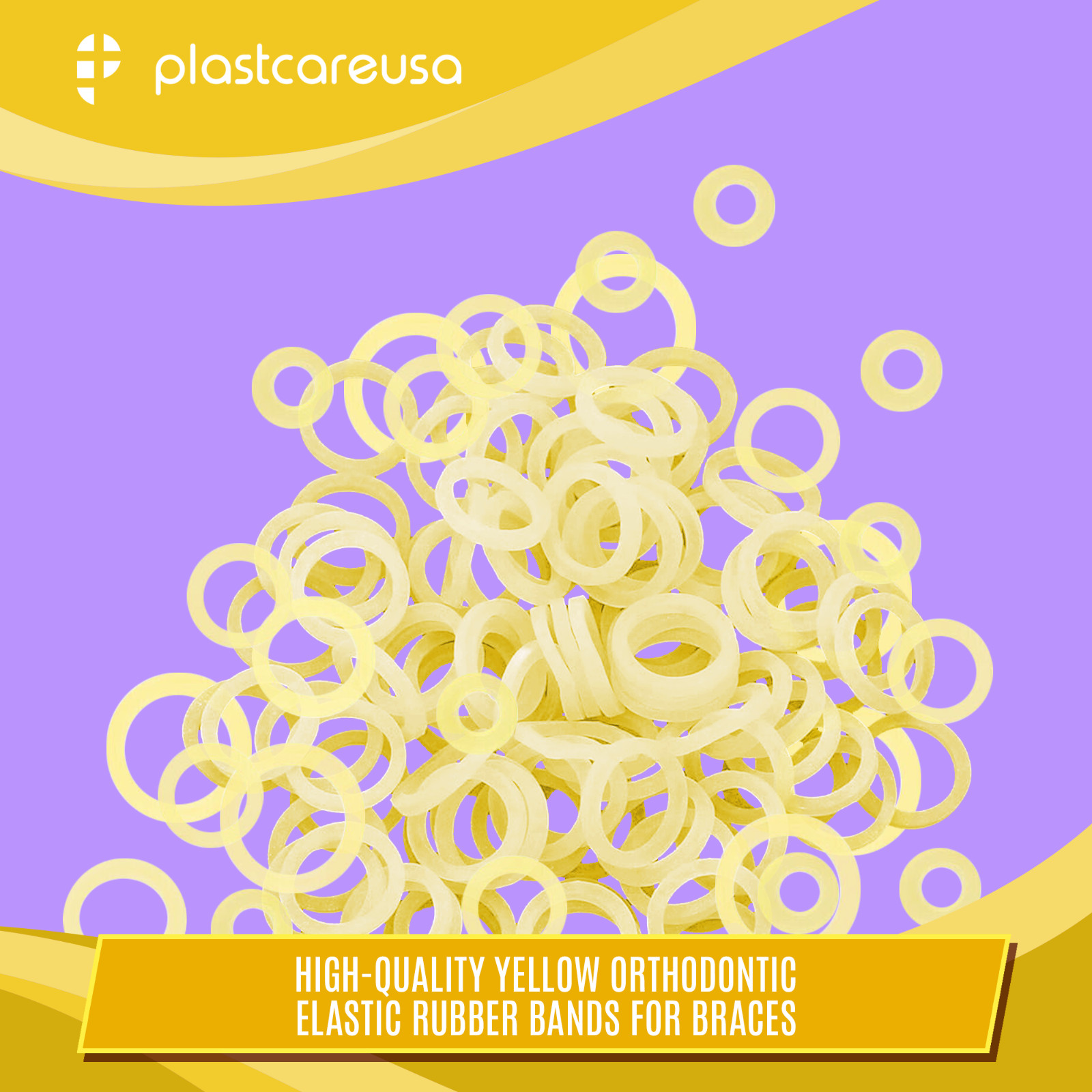 100 Medium 4.5 Oz 1/4" Fox Orthodontic Latex Elastic Rubber Bands Braces