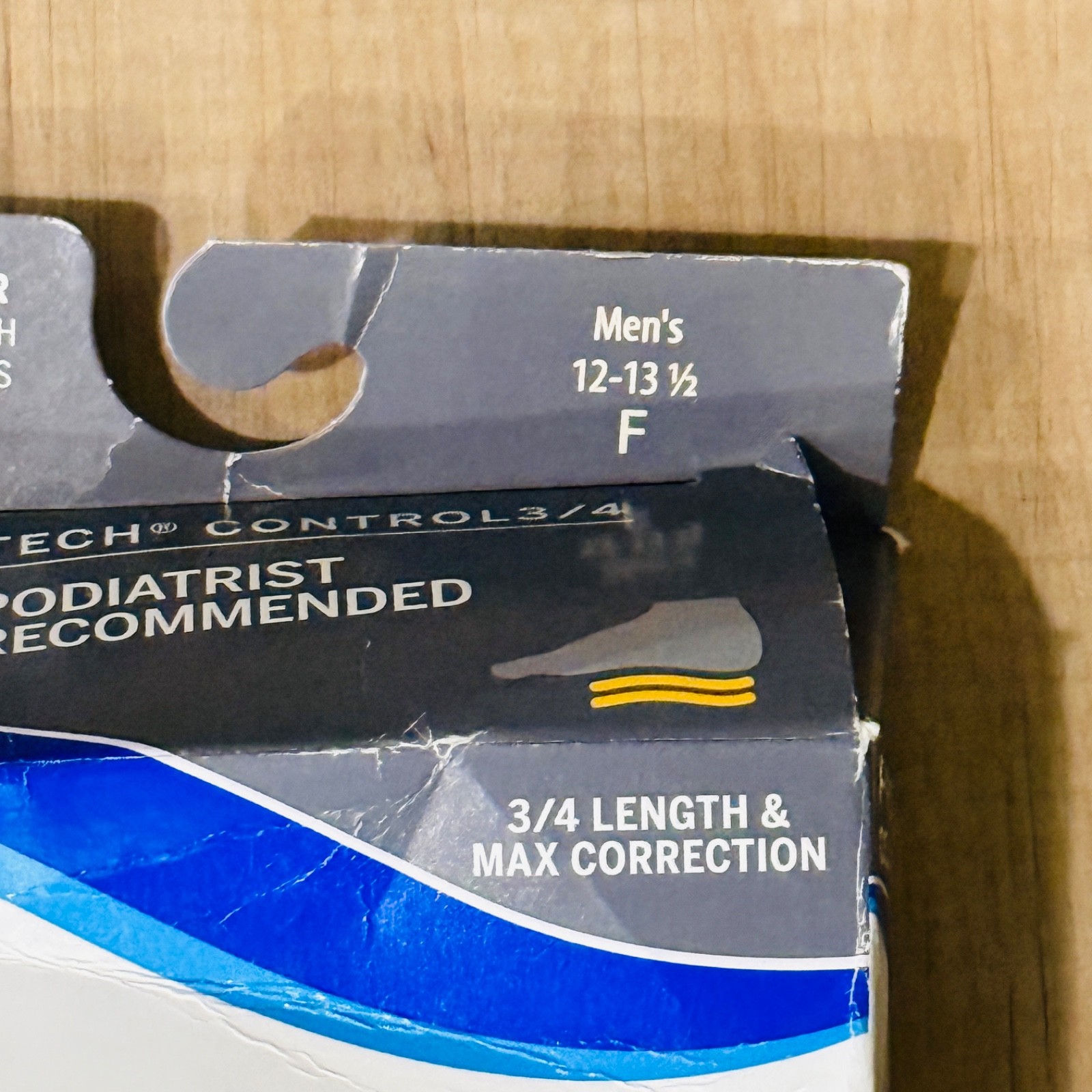 Power Step Protech 3/4 Length Insoles Size F Men's 12-13.5 Orthopedic New