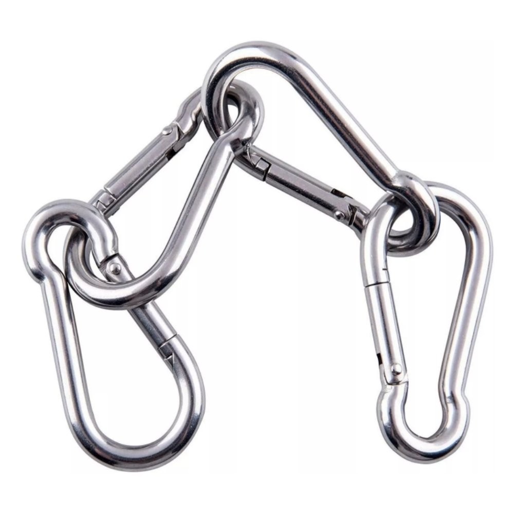 440 Lbs Spring Snap Hook Carabiner Clips Stainless Steel 304, Set Of 6