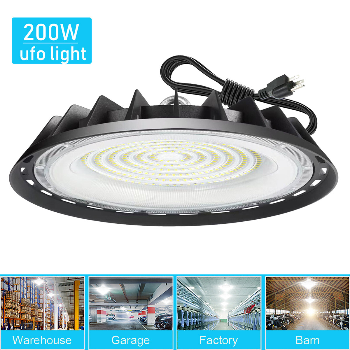 200W UFO Led High Bay Light 200 Watts Commercial Industrial Factory Shop Light