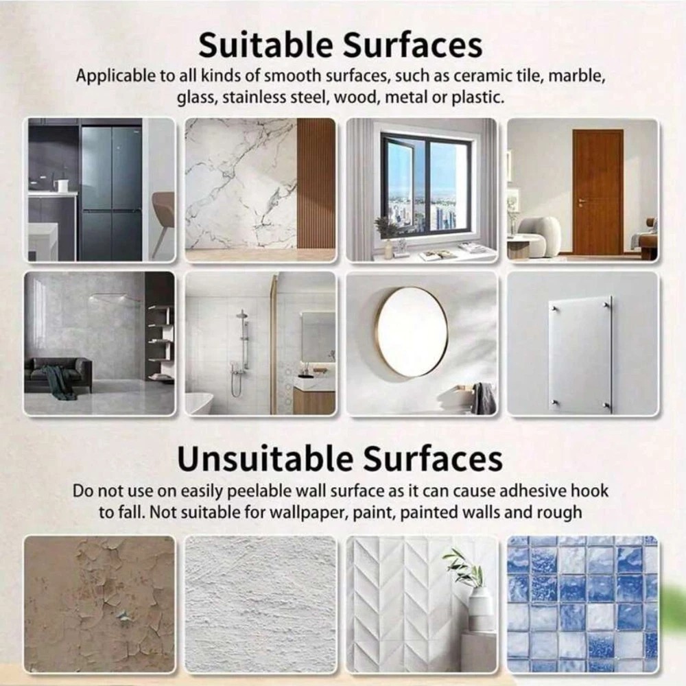 4pcs Adhesive Shower Curtain Rod Holder Wall Mount Transparent Tension Bracket