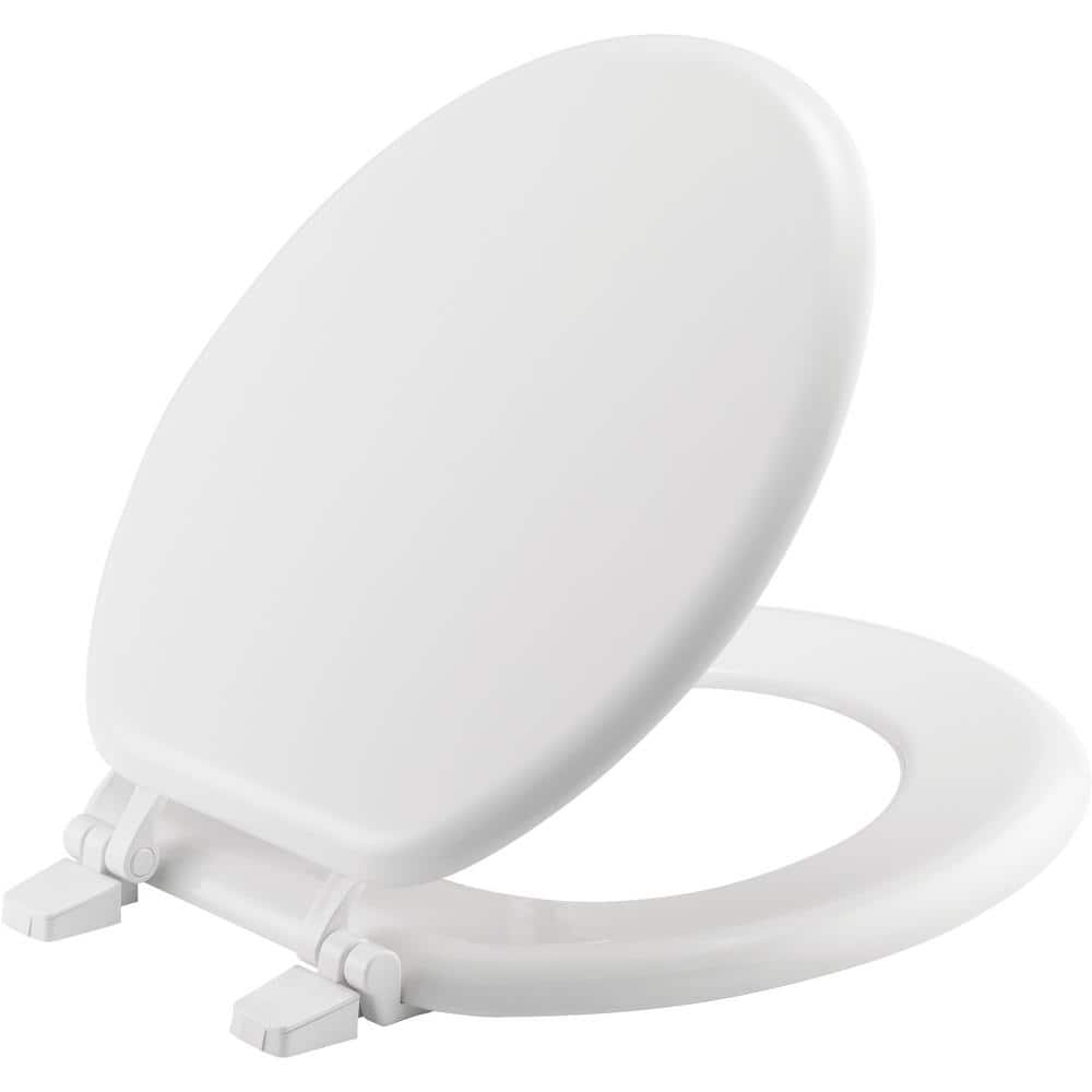 NEW Durable White Round Front Toilet Seat Eco-Friendly Gloss Finish