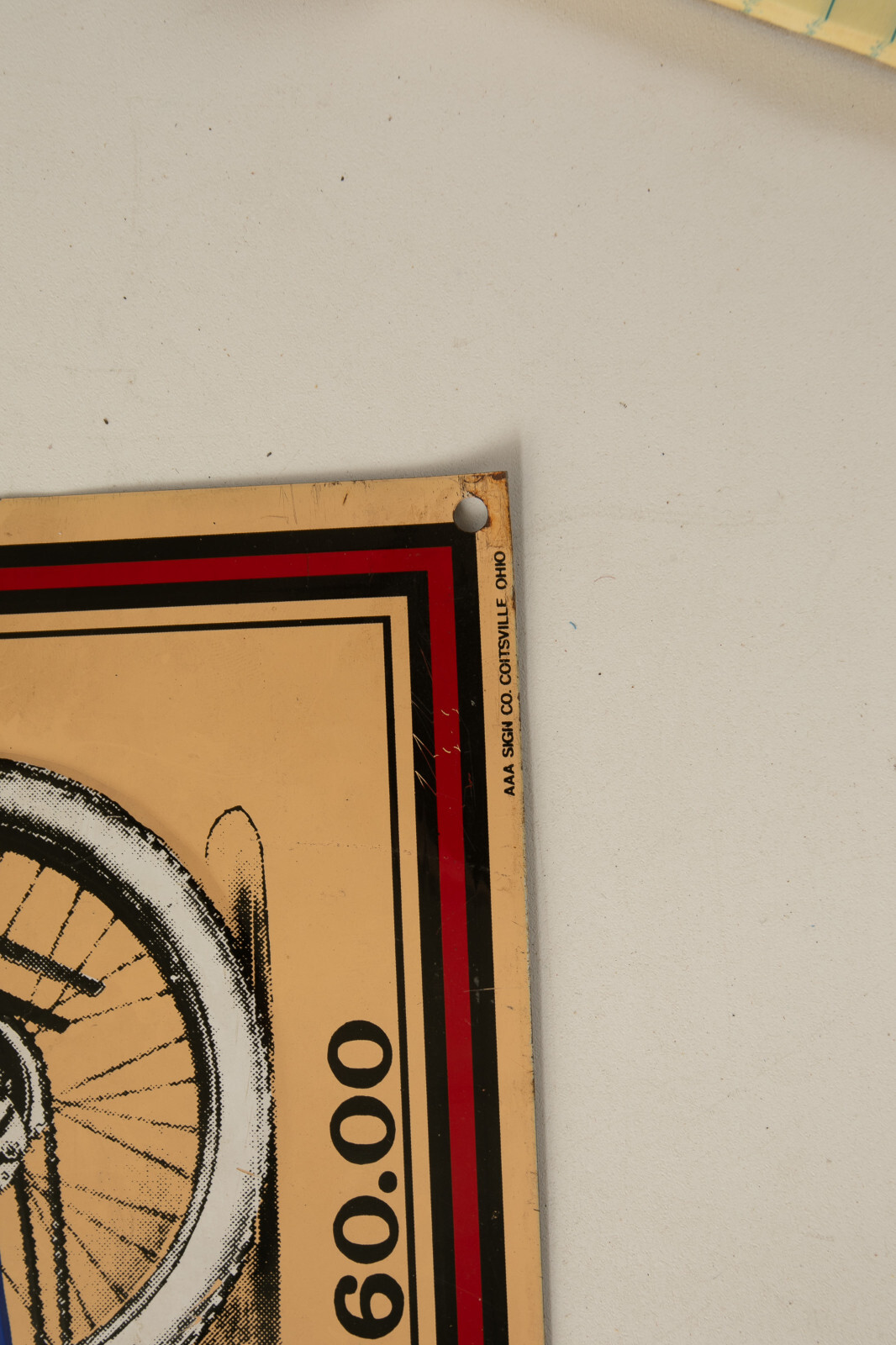 The 1914 Excelsior (P4L) Motorcycle Sign (JSF6) Model 7-T.S. Tin Tacker 14x11"