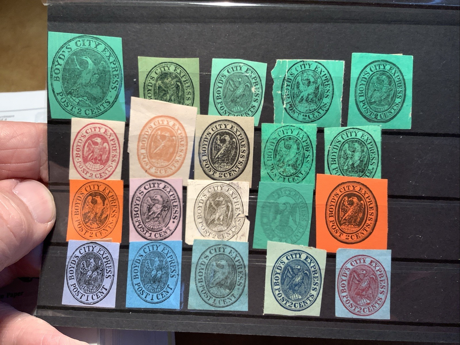 1844-1867 Collection US Local Post - BOYD’S CITY EXPRESS, Lot of 20